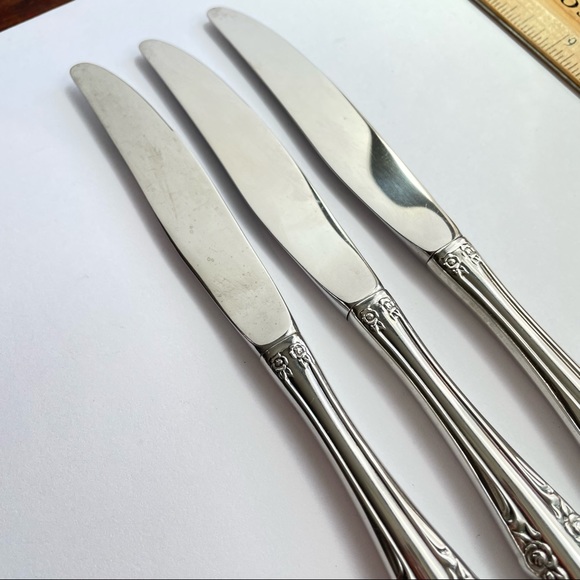 Vintage Oneida Brahms stainless knives set ornate - Picture 5 of 6